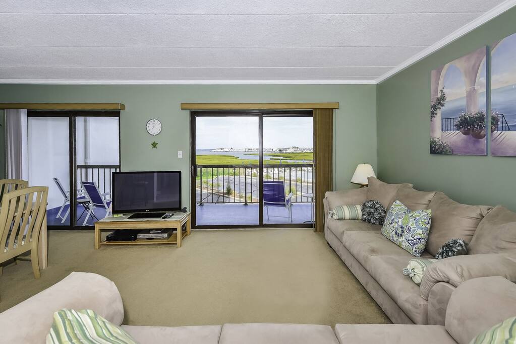 Living Room Area with View of the Bay