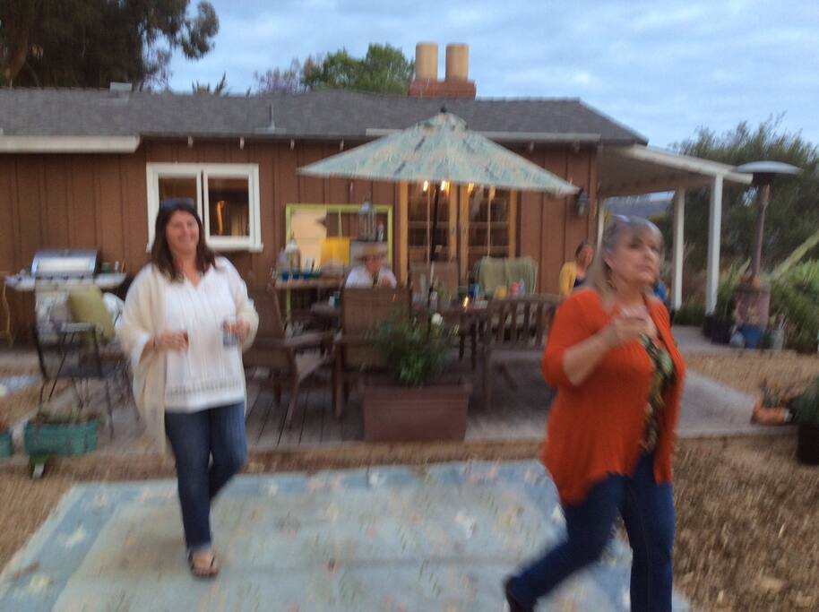 Great back patio for BBQs and dinner. Views of coastline