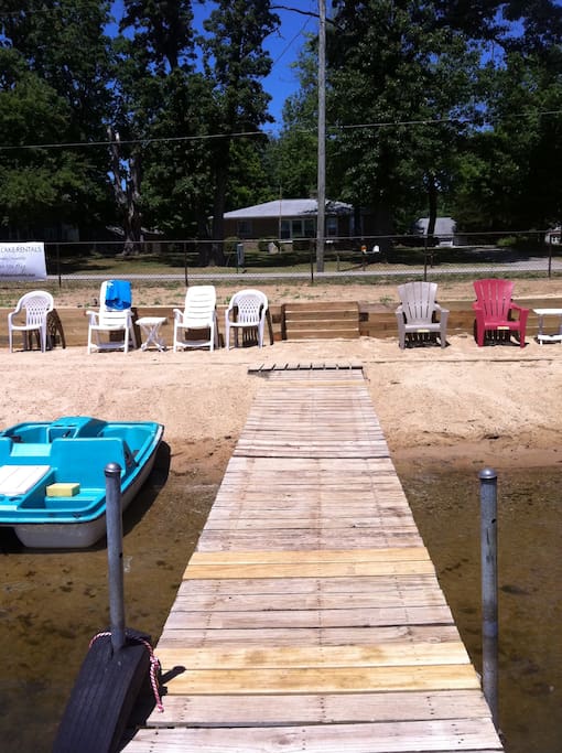 Beach offers beach chairs, life jackets, floaties.