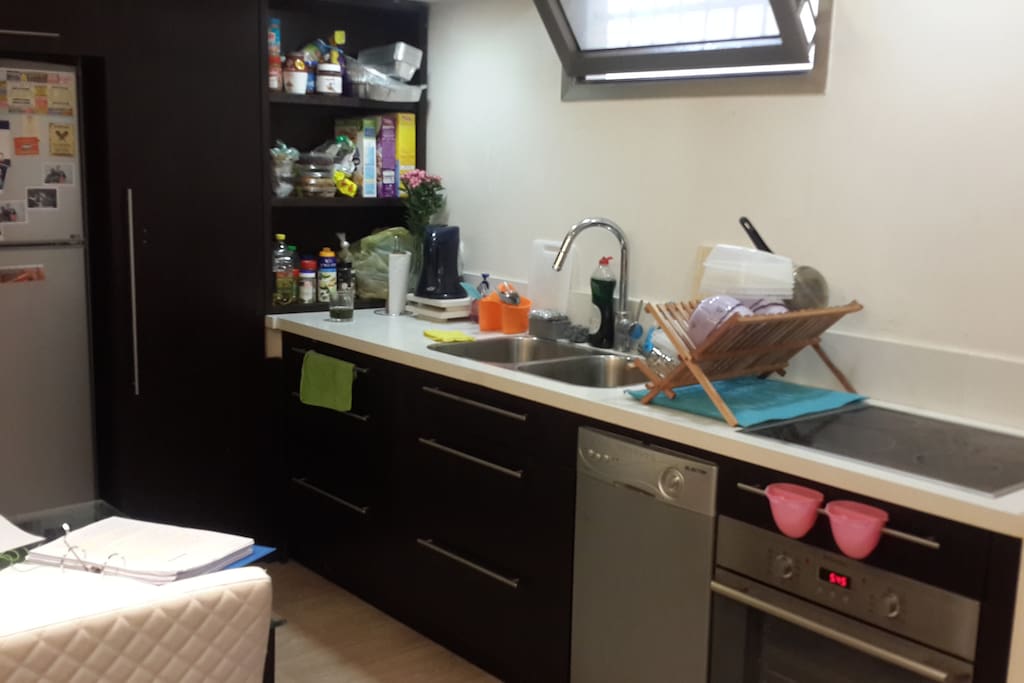 fully equipped kitchen: touch operated gas, high-end oven, dishwasher etc.