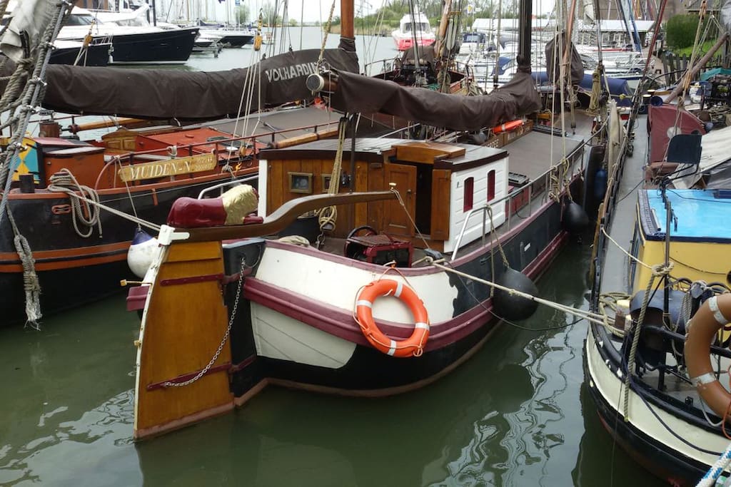 At her berth in Amsterdam-Castle Muiden