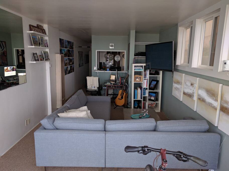 Sectional couch to lounge after day on the beach