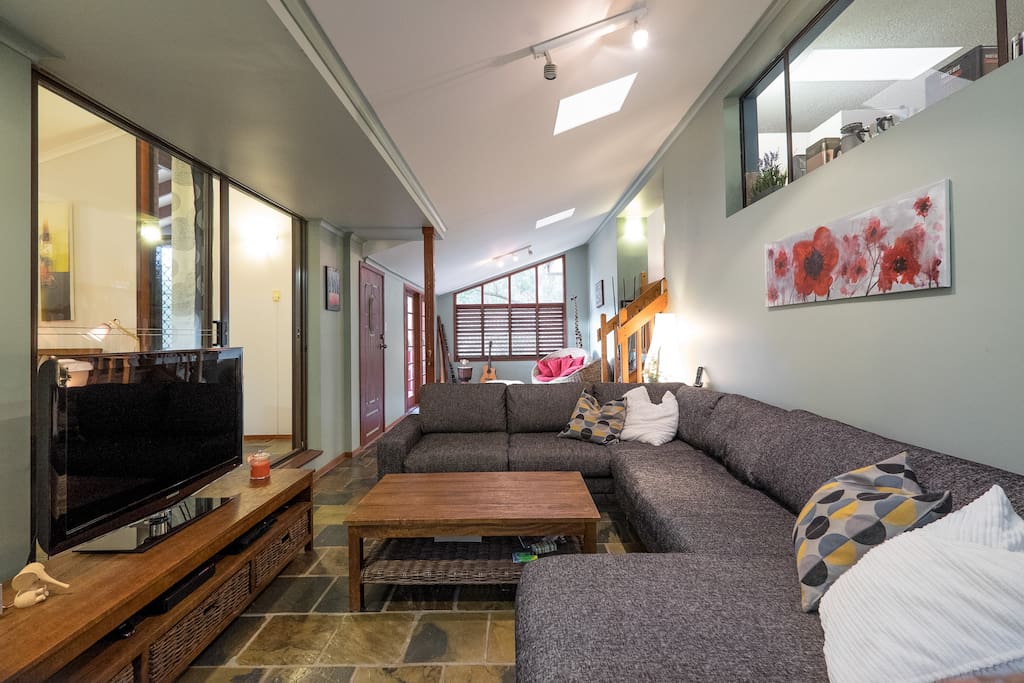 Couch area, relax and watch a good movie.