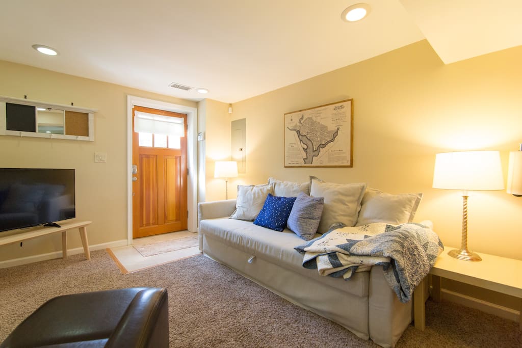 Living room and front door.