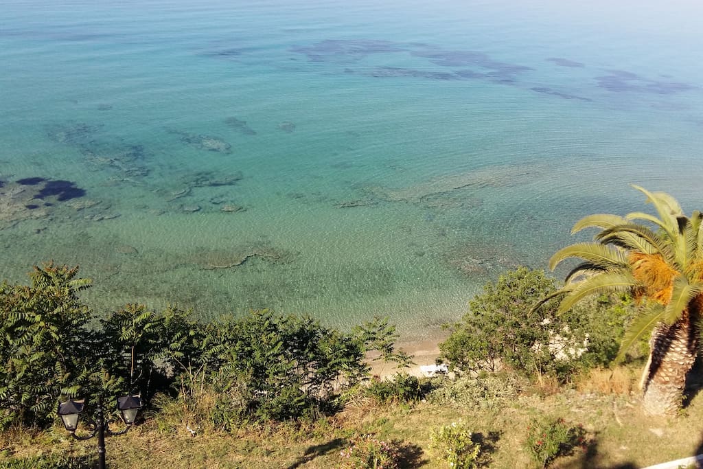 the beach right in front of the house