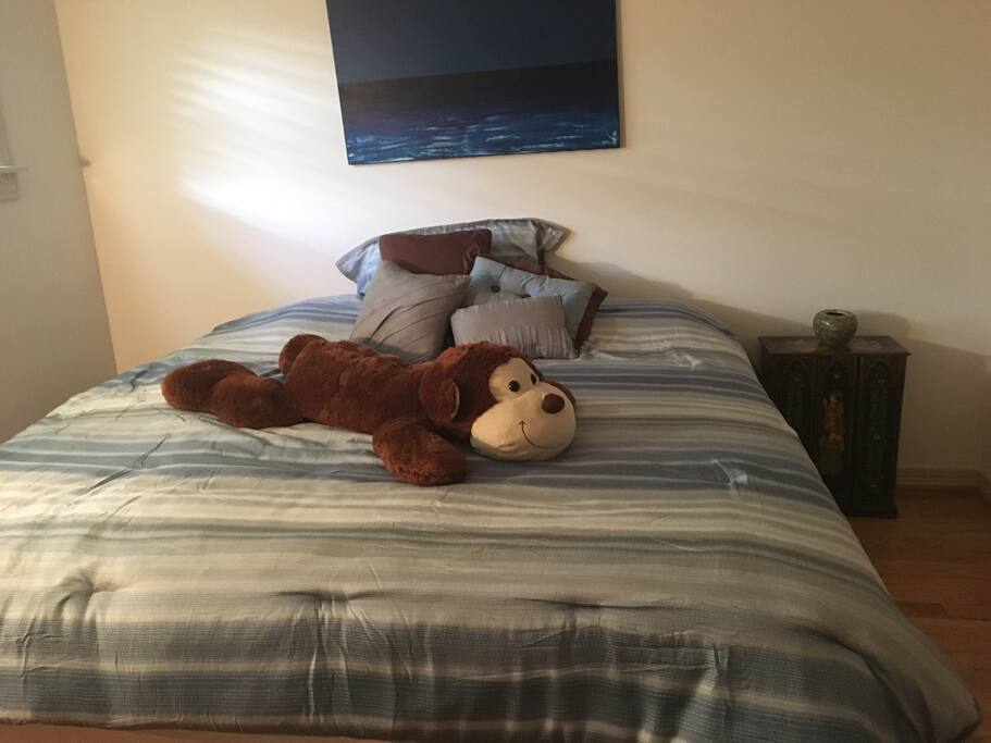King size bed and lots of closet space.