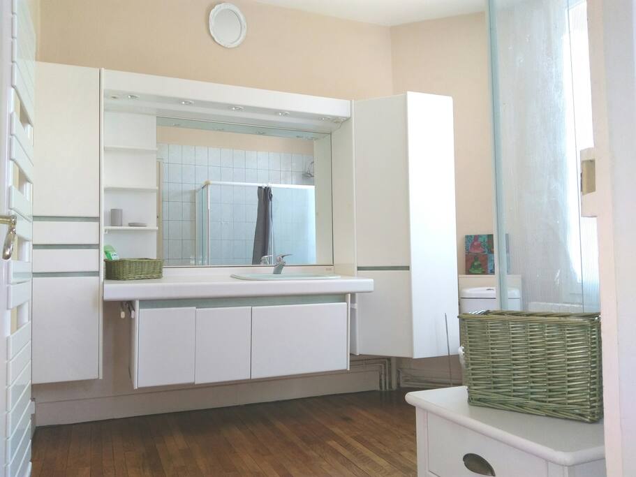 Salle de bain avec baignoire
