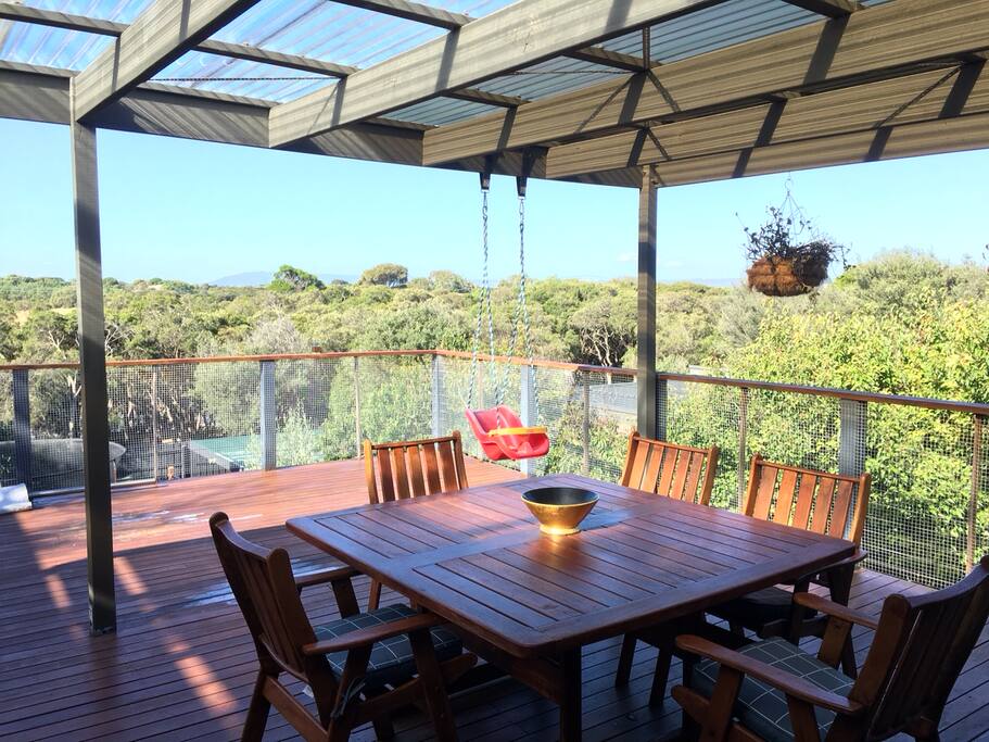 Lovely views from the large deck with barbecue