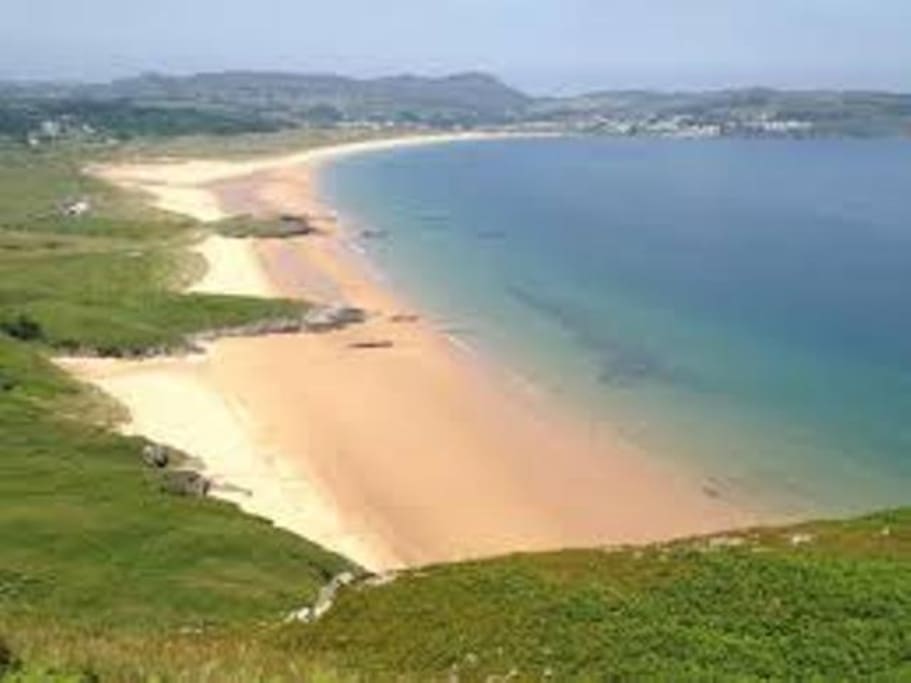 Across the road, the beach.