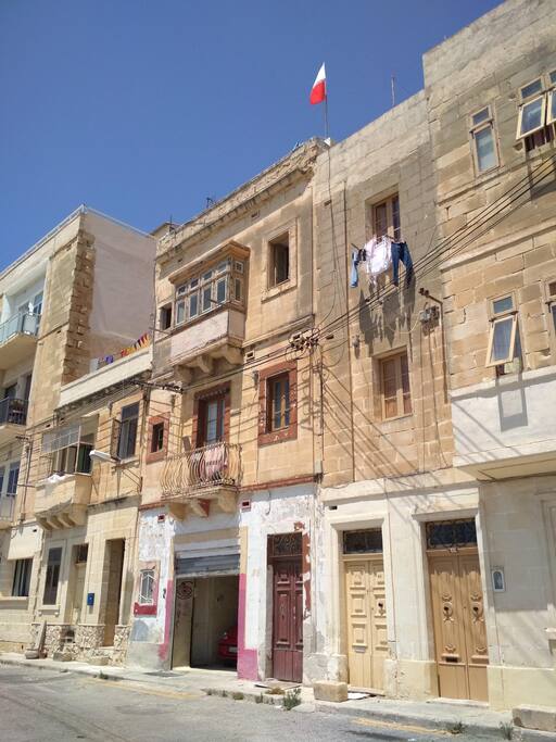 Our House is easy to find. The maltese Flag shows the way