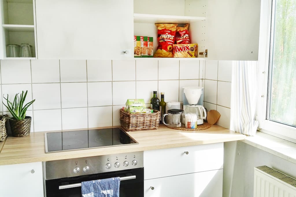 Kitchen with snacks and everything you need for cooking