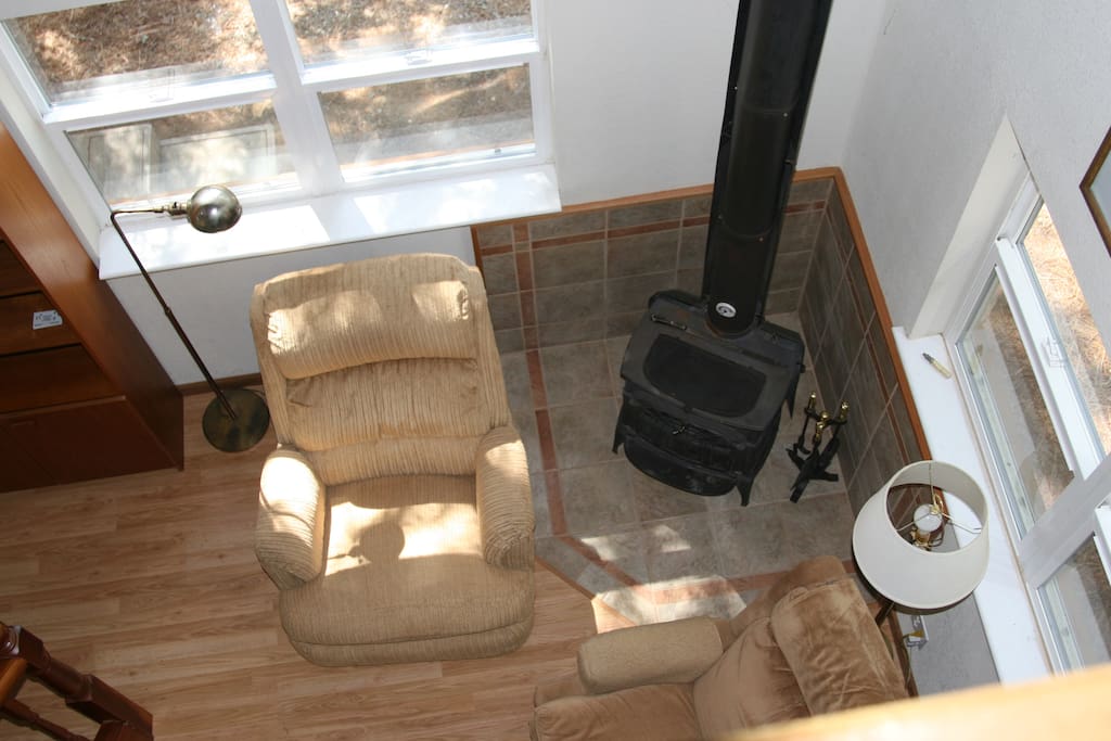 looking down from bedroom