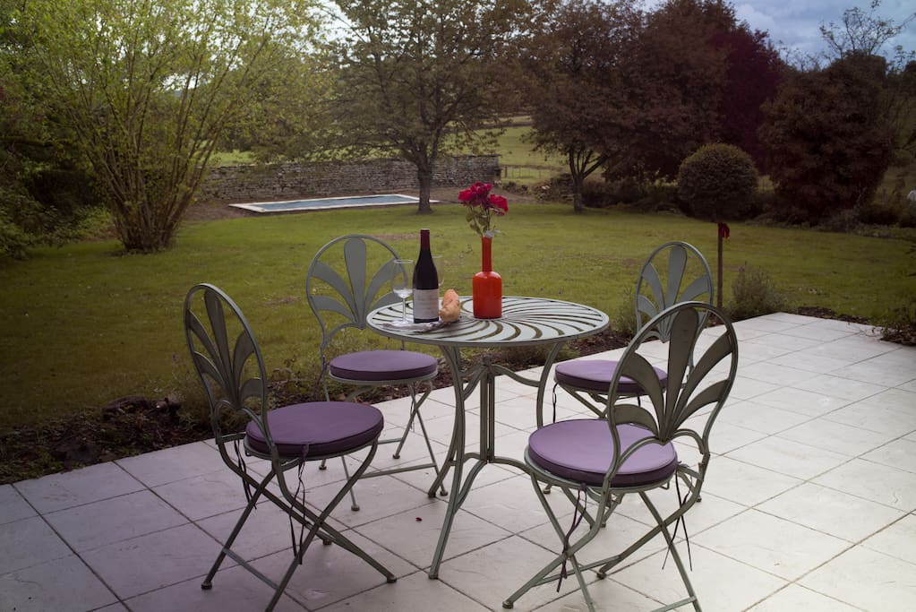 View from patio out over gardens.