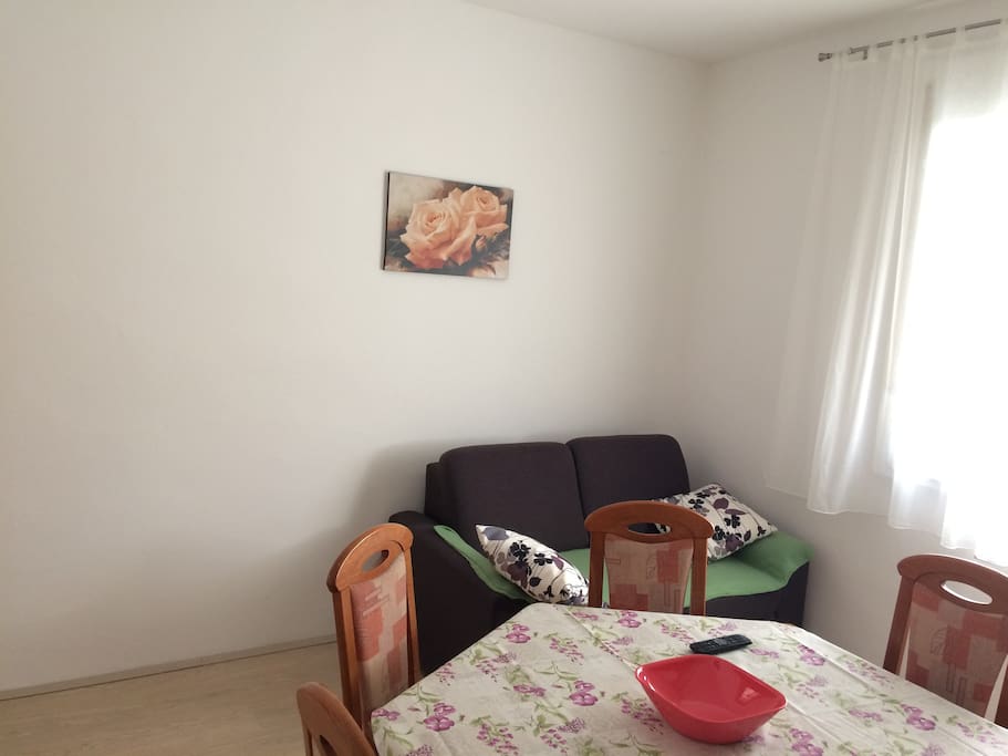 Kitchen, living room