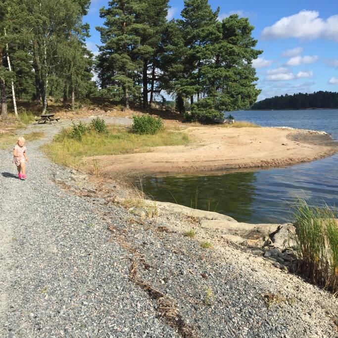 Sandstrand 5 min promenad