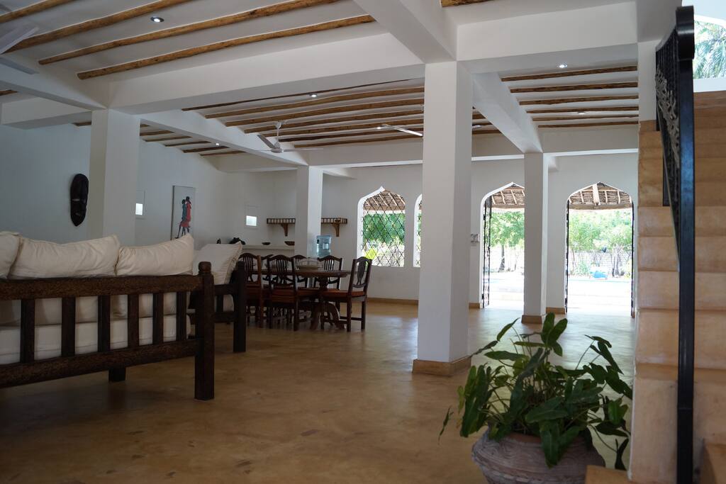 The open plan living area.