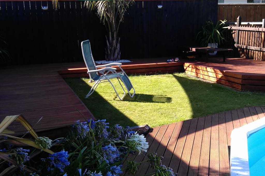 *Sunny secluded pool area