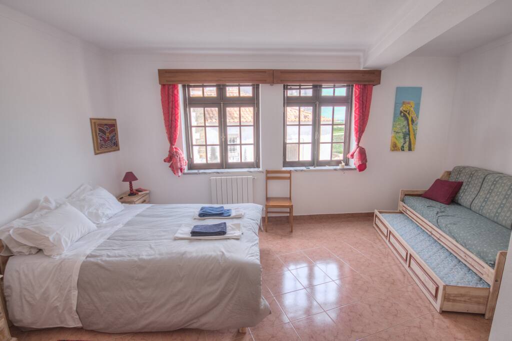 Large room with sofa bed as a sofa