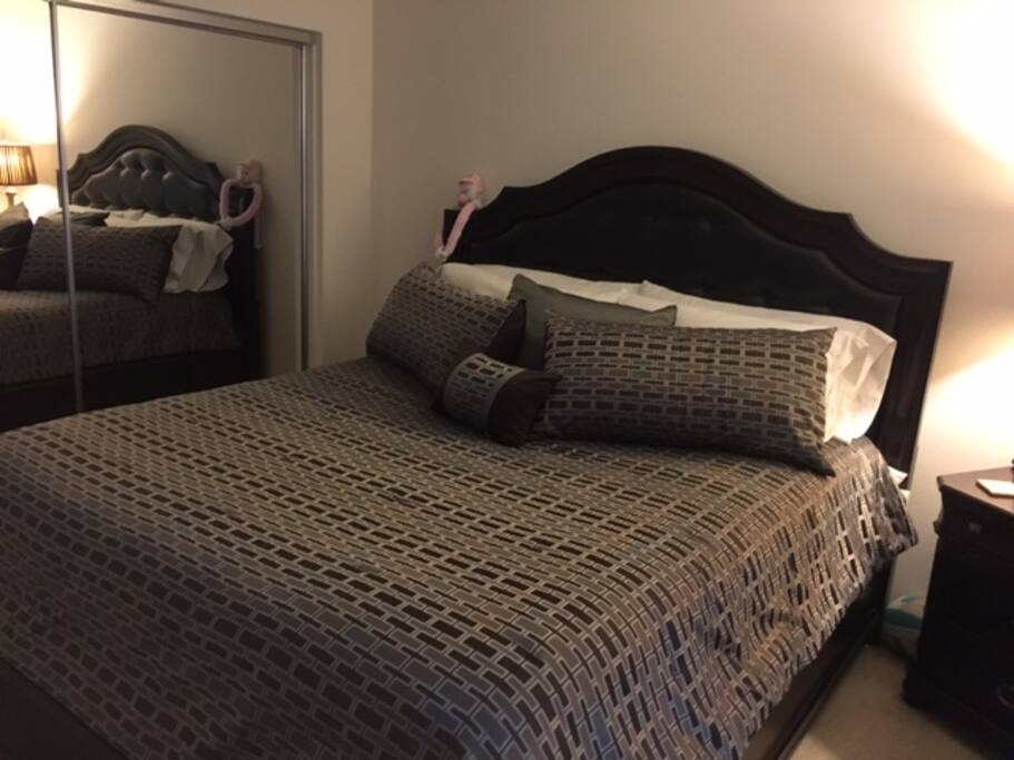 Bedroom with sliding door to balcony