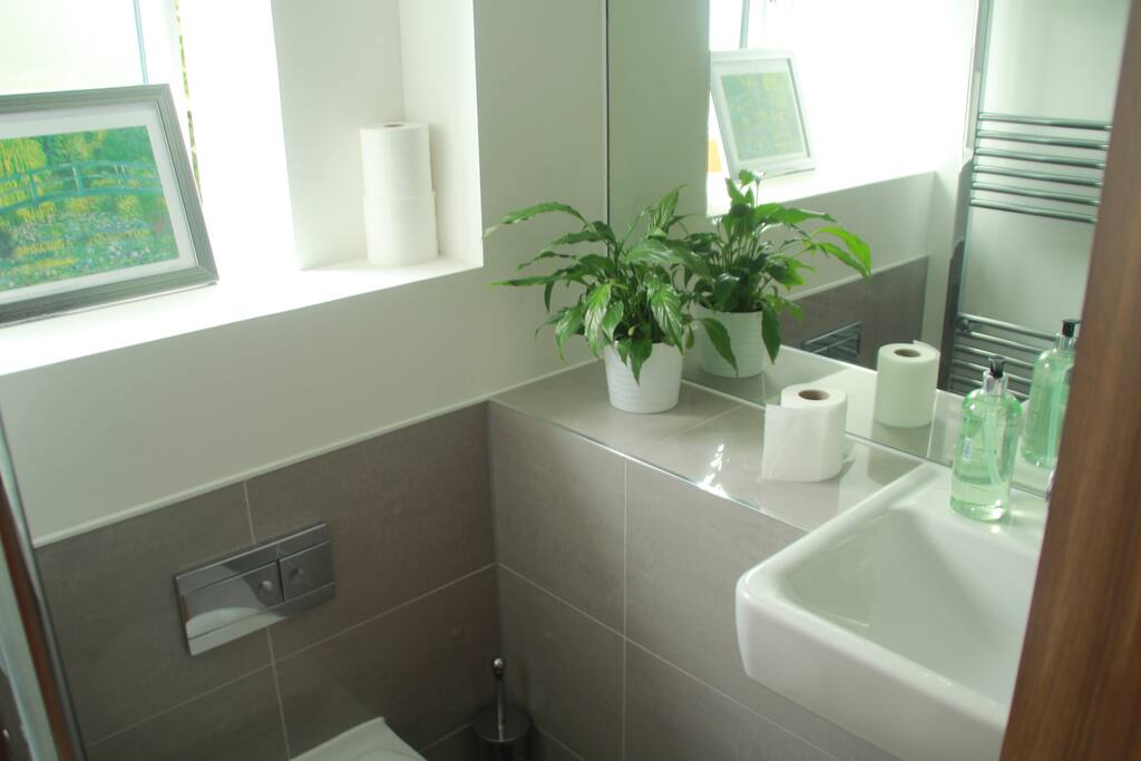 Compact and airy en-suite bathroom