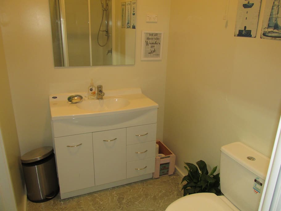 New bathroom with high pressure shower