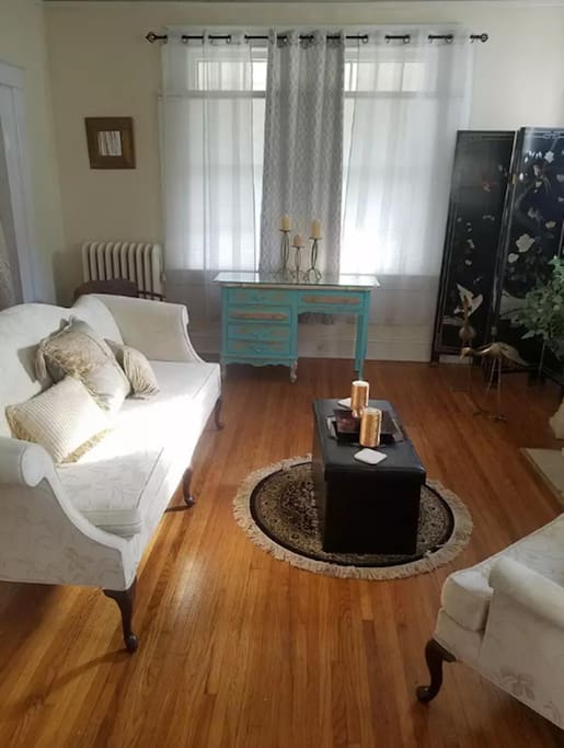 Guest private sitting area with locked entrance doors