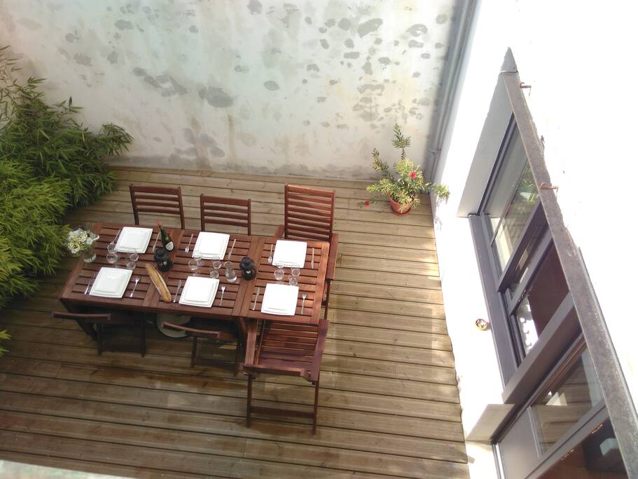 Le patio vu de l'étage