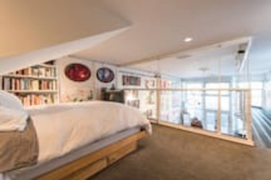 Your room (1 double bed) with a curtain to close off the viewl
