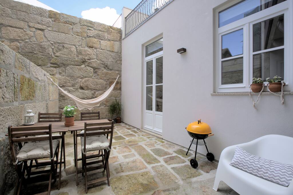 Terrace - fully equipped with set of table and chairs, hammock and barbecue.