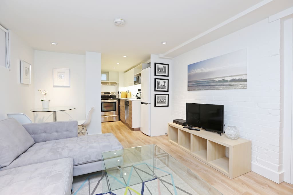 Living room is spacious and new