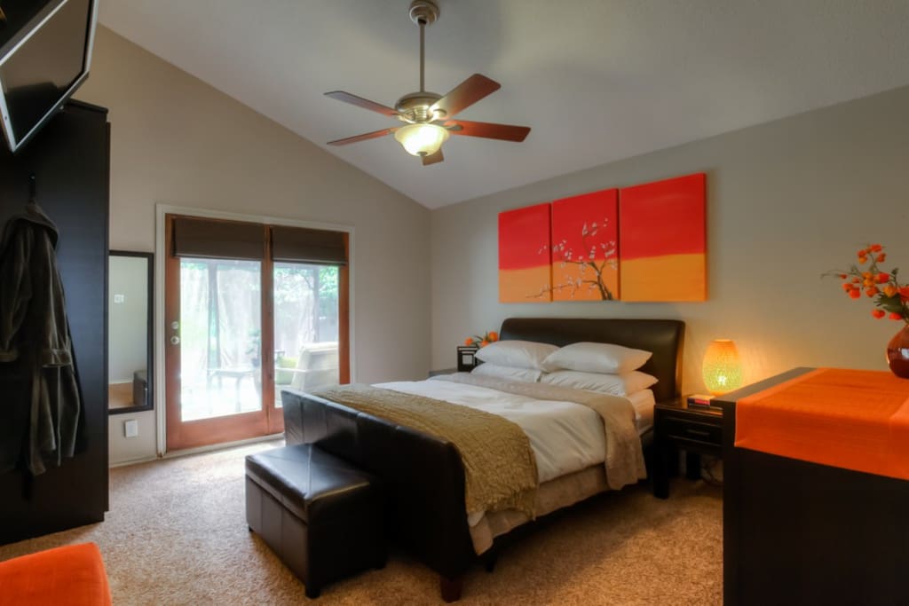 Master bedroom opens to private covered porch