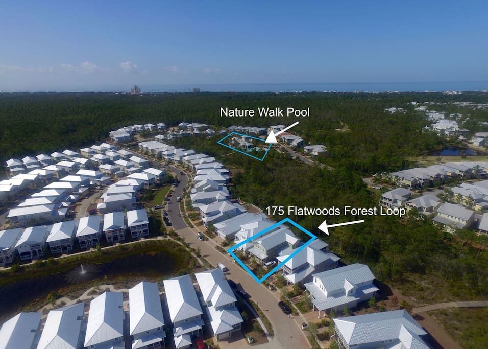 Aerial view of Naturewalk and Camp David