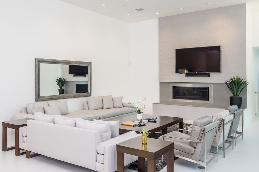 Modern Family Room with Ample Seating