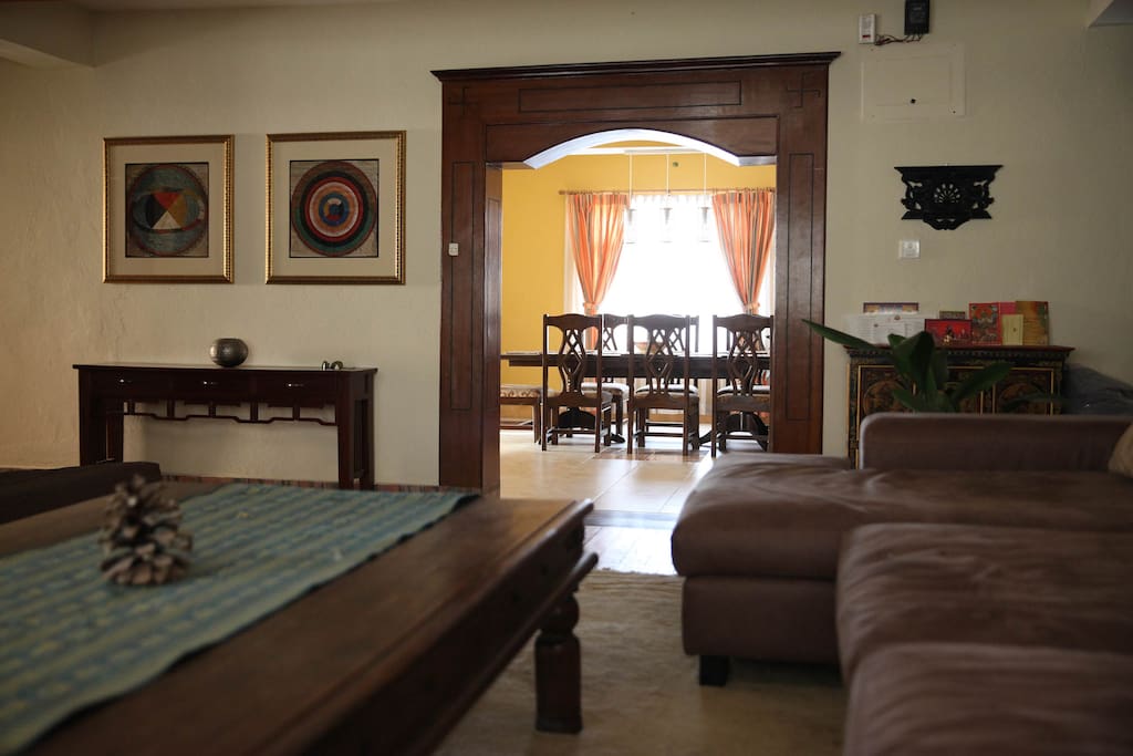 View of the dining room from the living room.
