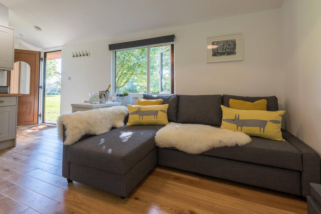 Our Log Cabin lounge area