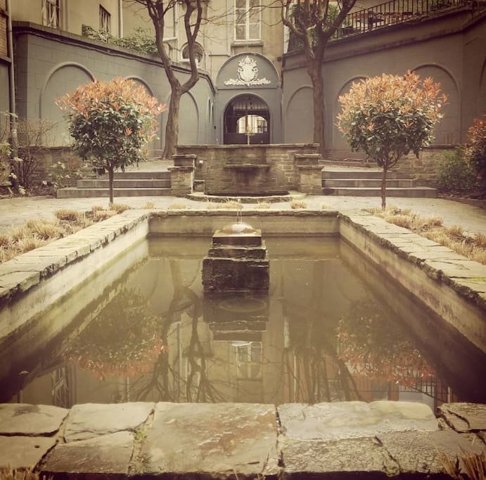 In a quiet private square