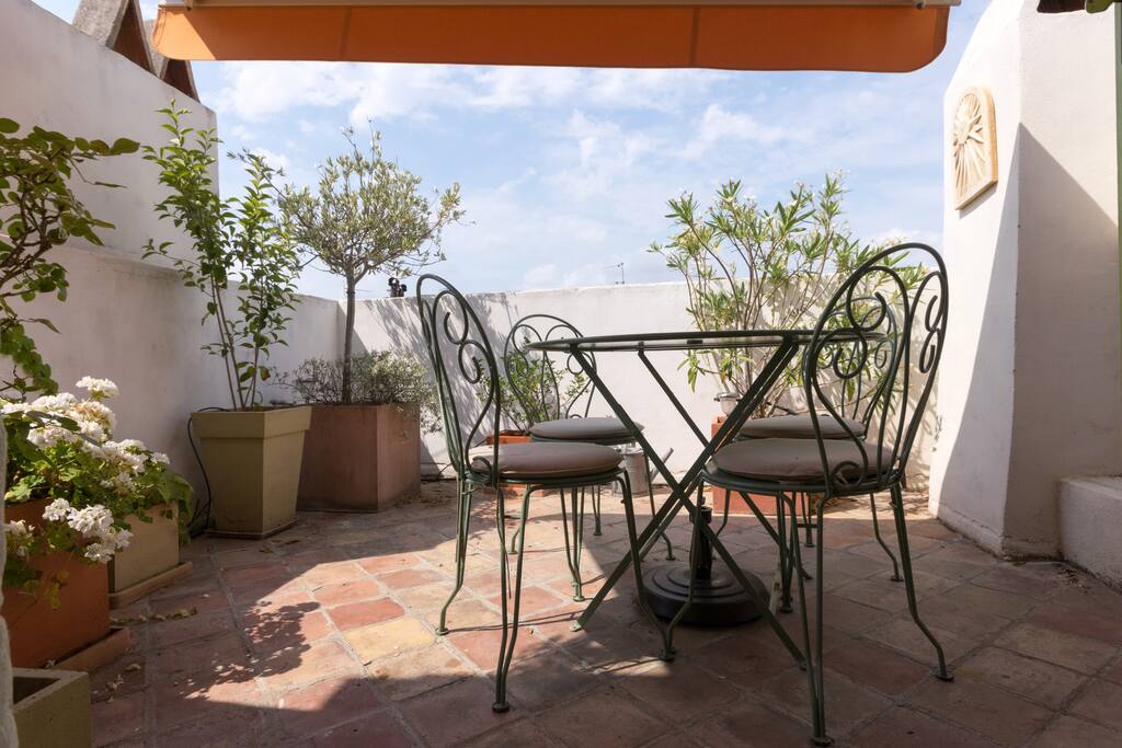 Private rooftop terrace overlooking the old city center