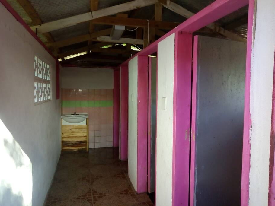 Basic but clean shared bathroom