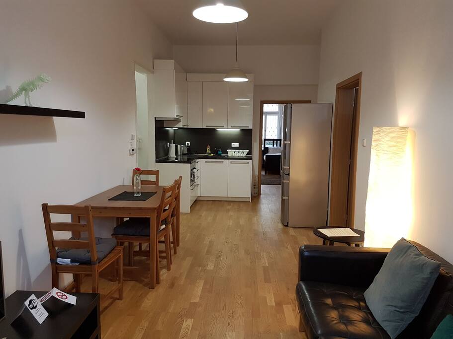 Living room and kitchen