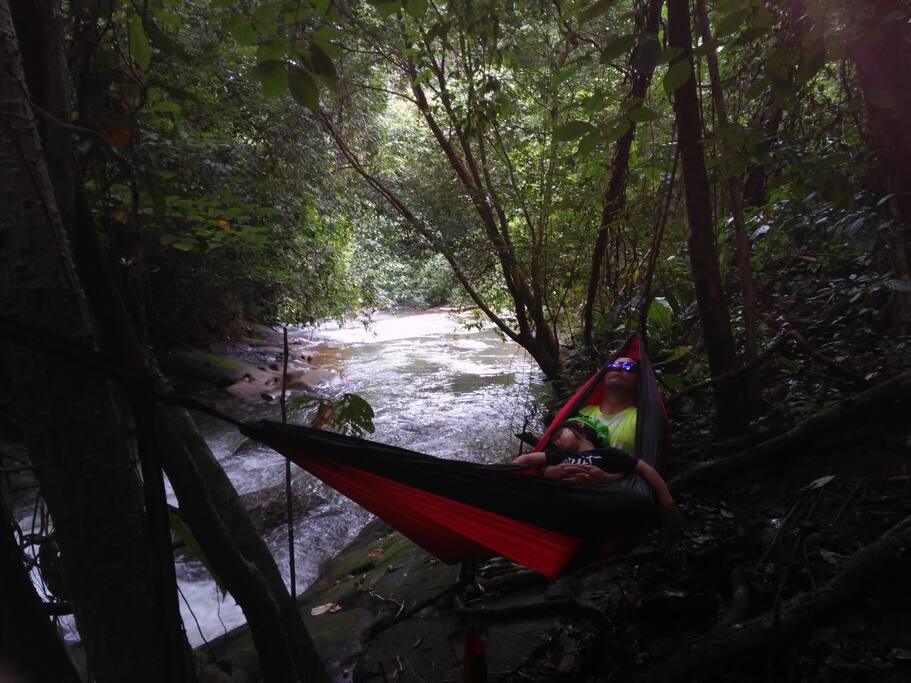 Relaxing next to the river