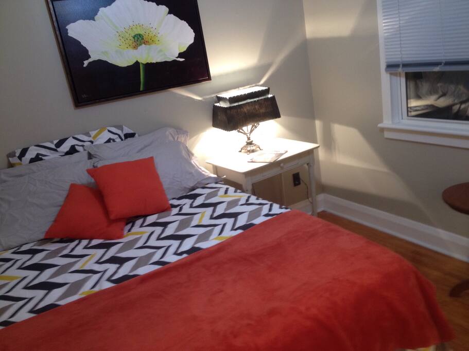 Your room. I have recently added a high quality Mattress Topper after guest feedback that the bed was uncomfortable. And new duvet as well