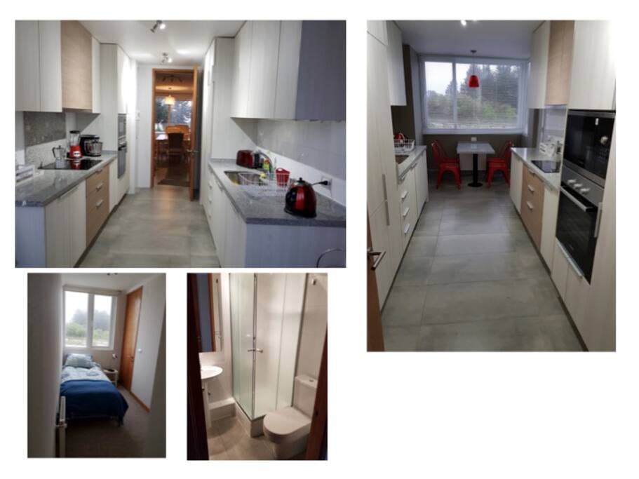 Cocina y dormitorio individual/servicio