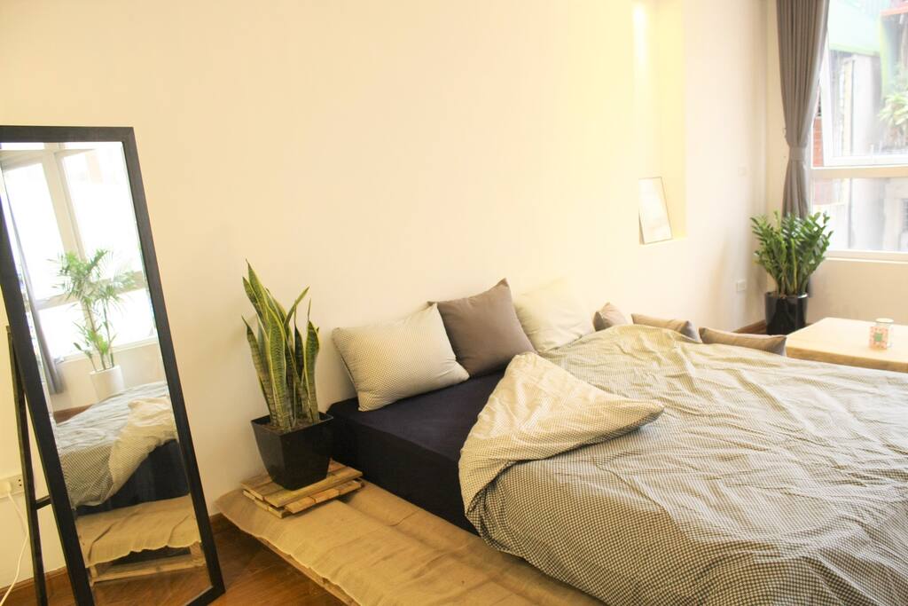 A comfy bed to rest in during your stay