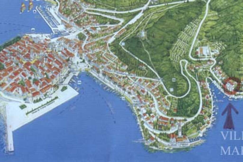 penthouse location map, we wait our quests in old town port with our car - easy check in and check out, 10-15 min walking to old town