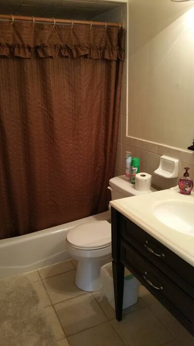 Modern bathroom with tub/shower