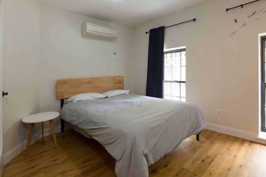 Queen-size bed. Climate control lets you control the AC and Heat inside your room so you never have to worry about being too hot or too cold!