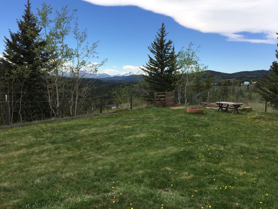 The view from the front deck of the Log House.