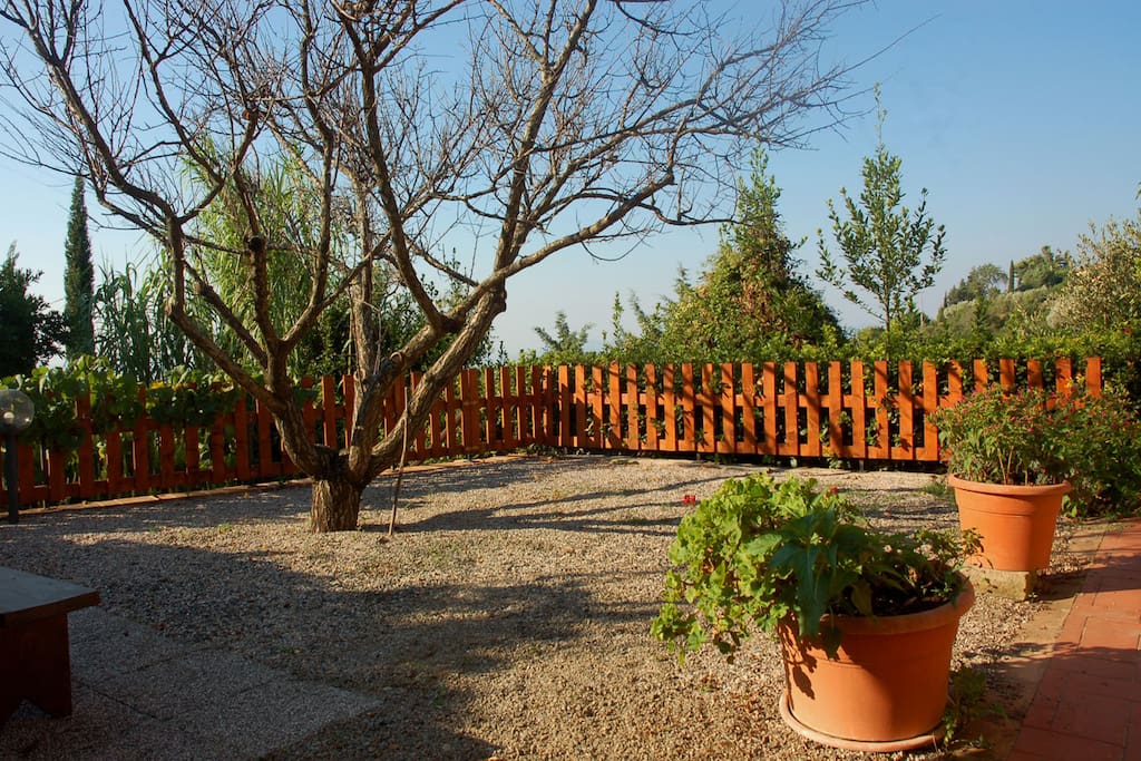 La terrazza con vista davanti all'entrata