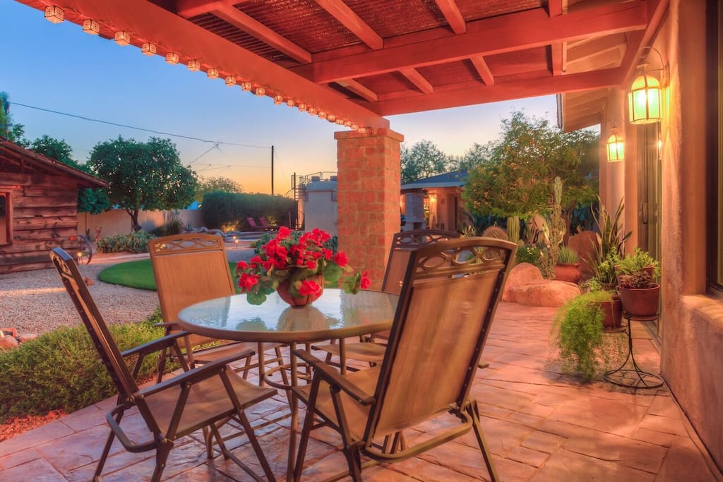 Sit on your private patio and delight in the quiet of the evening.