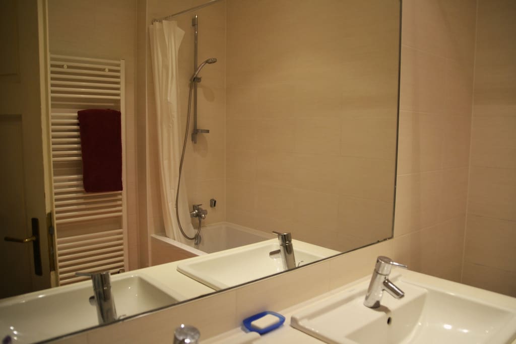Salle de bain avec baignoire
